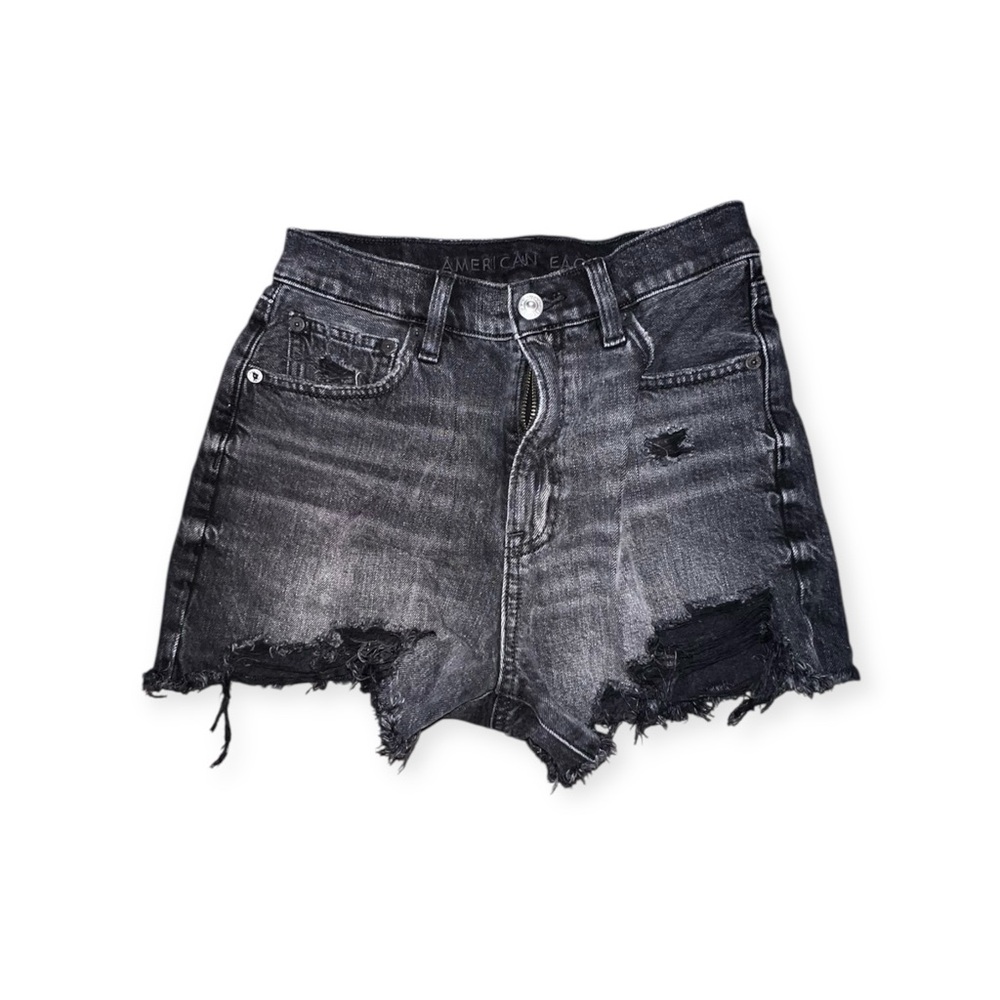 American Eagle Outfitters Black Distressed Jean Shorts